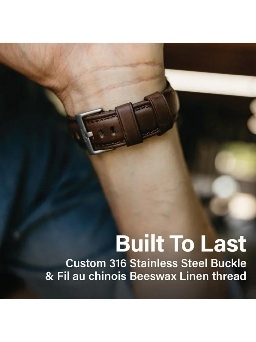 Genuine Full Grain Leather Apple Watch Band - Replacement for Ultra & Series